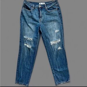 YMI Women's Distressed Straight Jeans